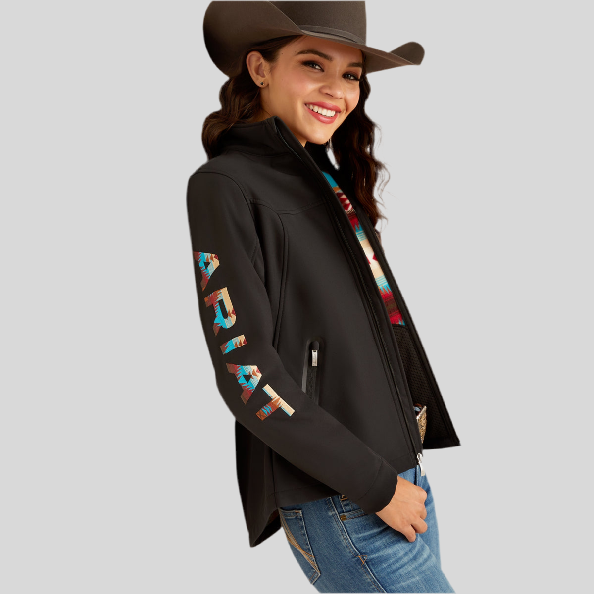 New Team Softshell JKT Black/ Serrano Southwest Print 10051977