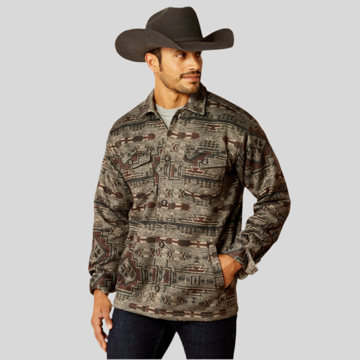 Caldwell Printed Shirt JKT Brindle 10052781