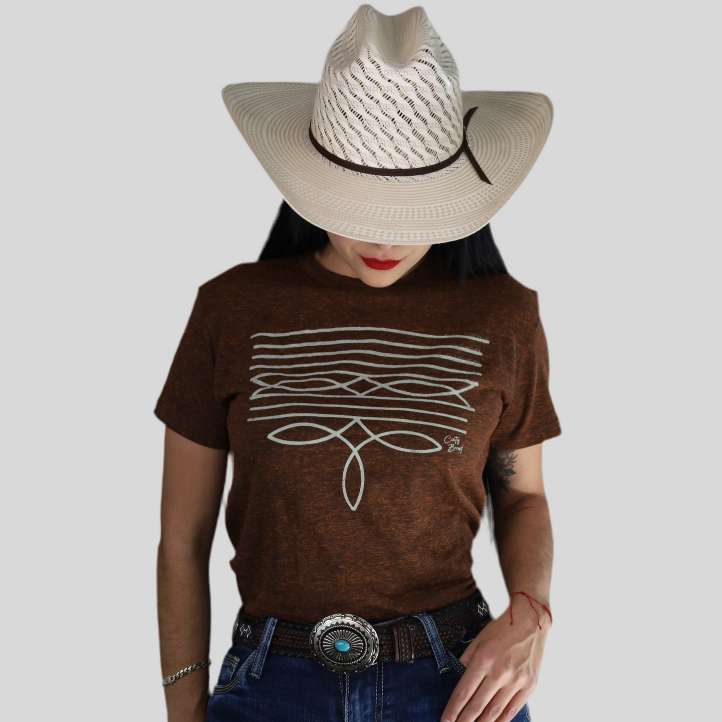 Playera Cactus Brand Ringlee Café