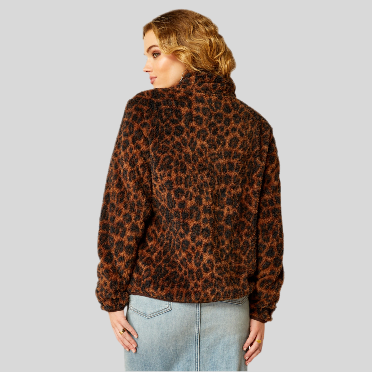 Berber Snap Front SWTSHRT Lila Leopard 10053009