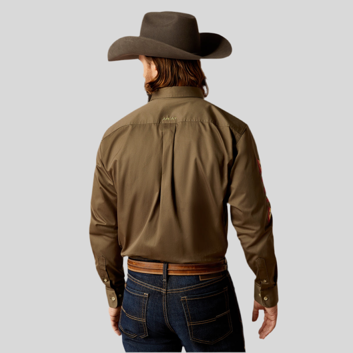 Camisa Ariat Team Logo Twill Verde Oliva Corte Clásico 10052824