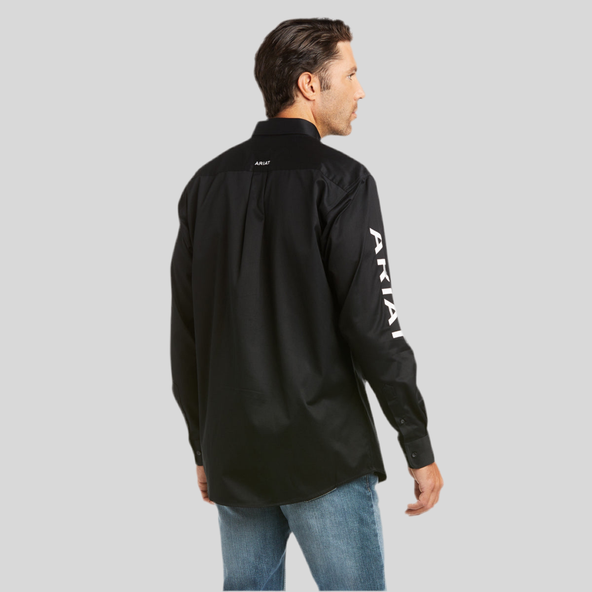 Camisa Ariat Team Logo Twill Negro Corte Fitted