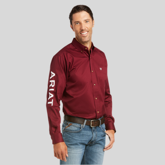 Camisa Ariat Team Logo Twill Tinto Corte Fitted 10034233