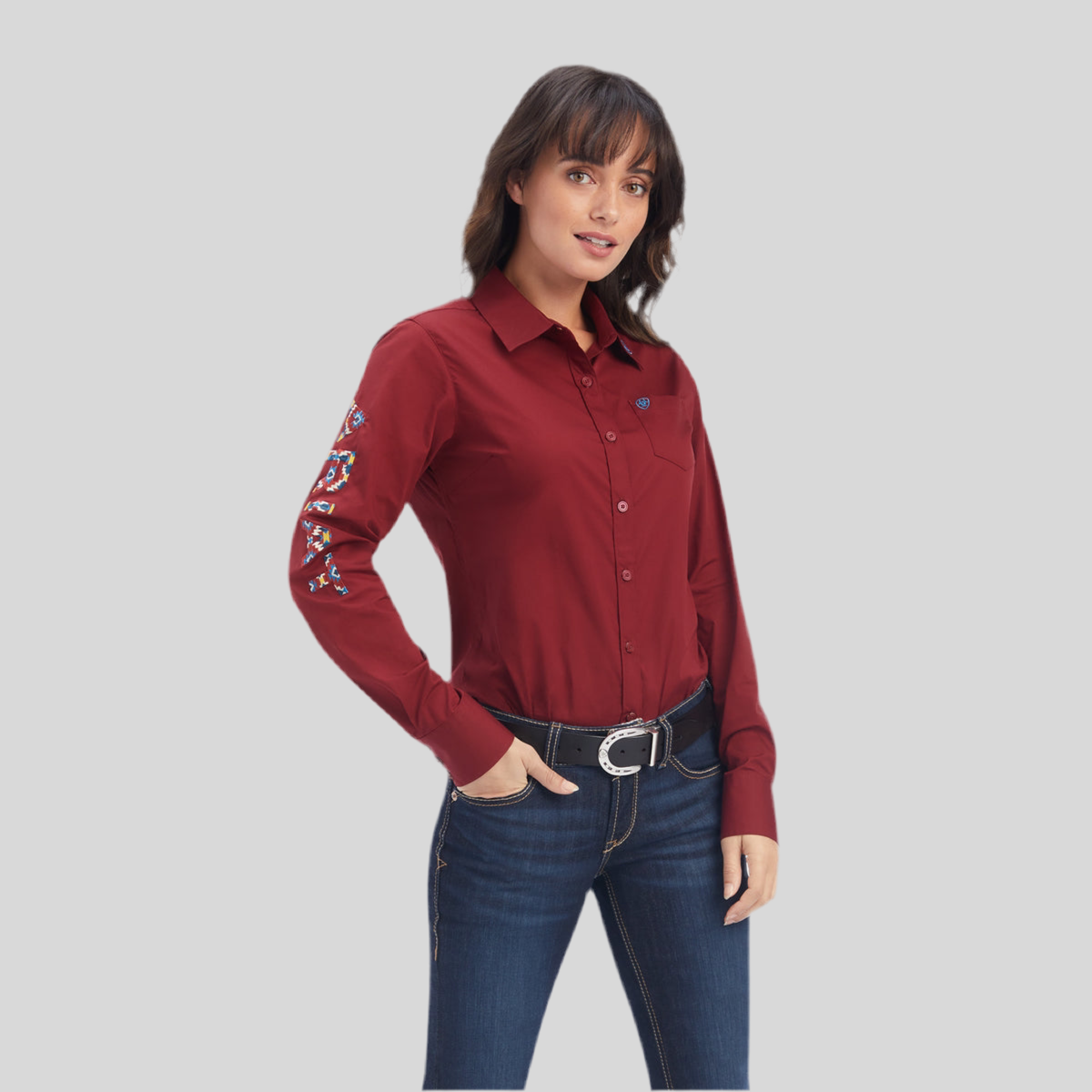 Camisa Ariat Team Kirby Stretch Rouge Red 10041434