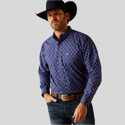 Camisa Ariat Cadde classic Fitt Estampado azul 10054085