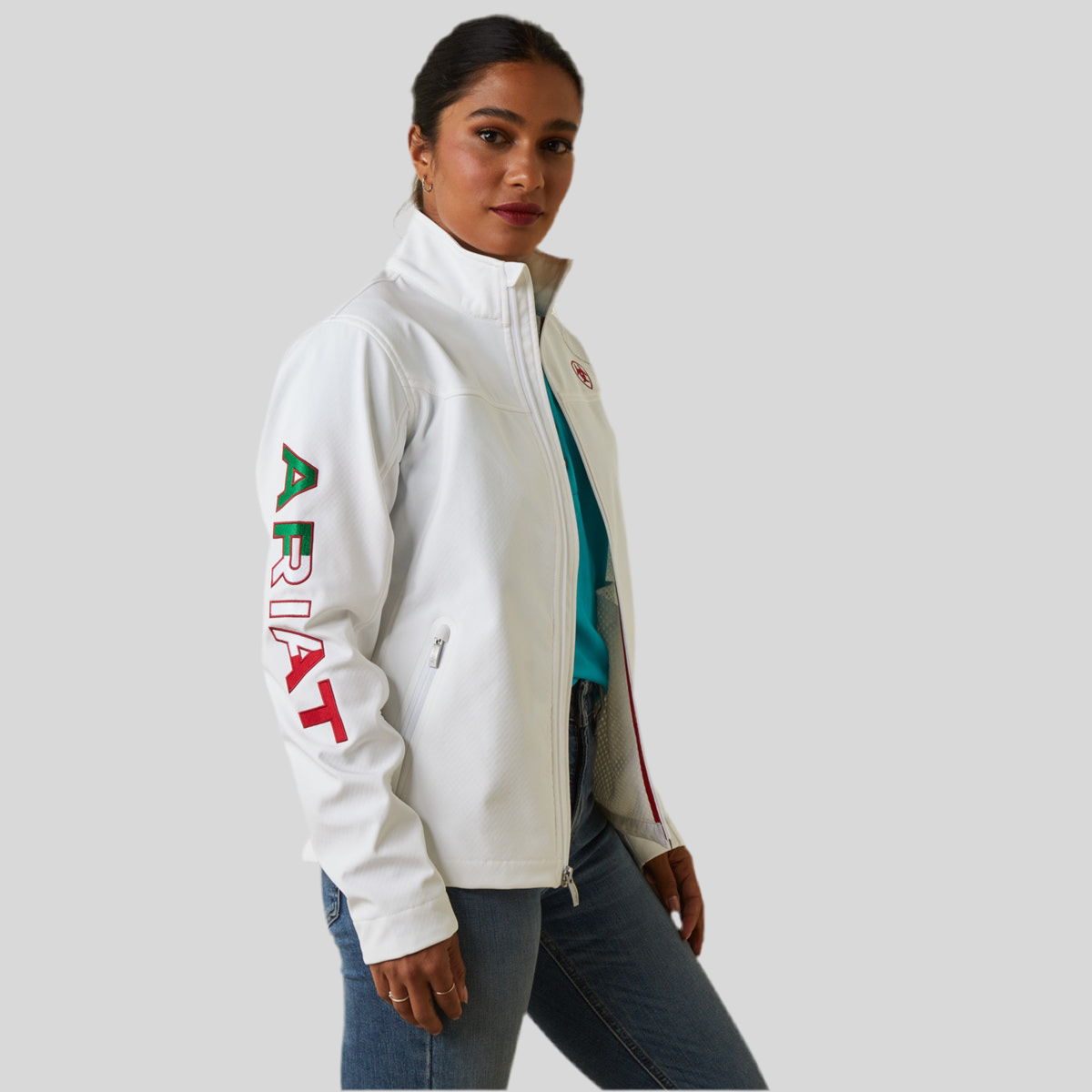 Chamarra Ariat New Team Softshell México Blanco 10043548