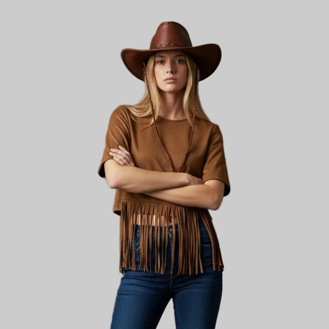 Blusa Cactus Brand flecos negra