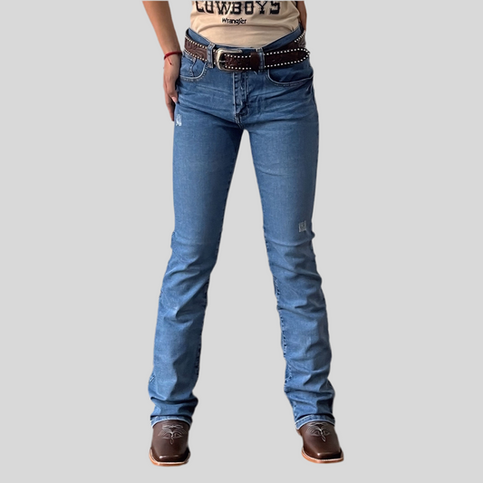 Pantalón Wrangler #0981 Retro High Rise Corte Bota.