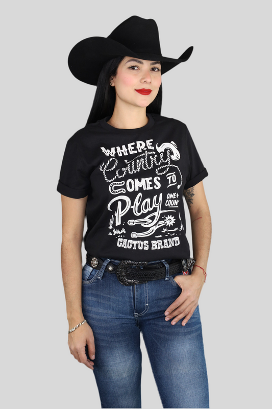 Playera Cactus Brand Where Country