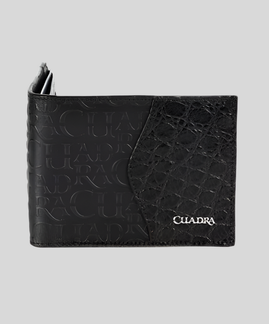 Billetera Cuadra Alligator Negra.