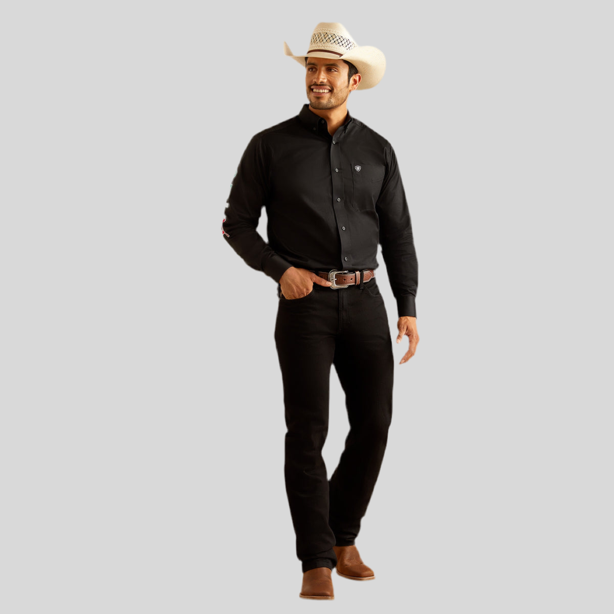 Camisa Ariat Team Logo México Negro
