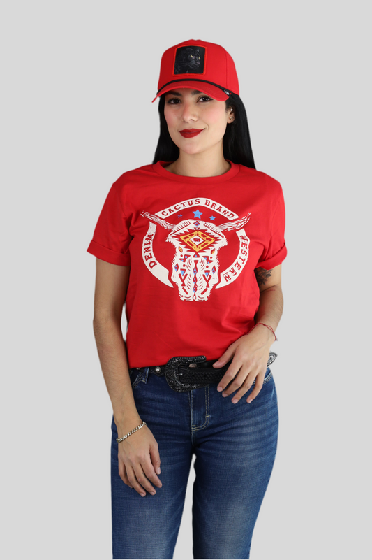 Playera Cactus Brand Torito Roja