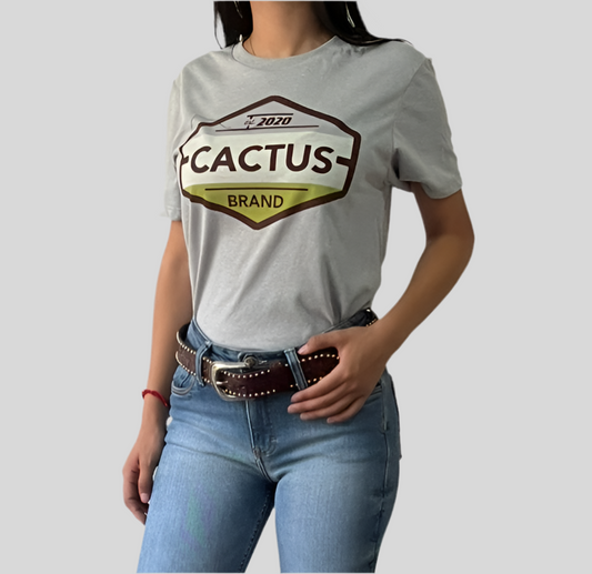 Playera Cactus Brand Gris