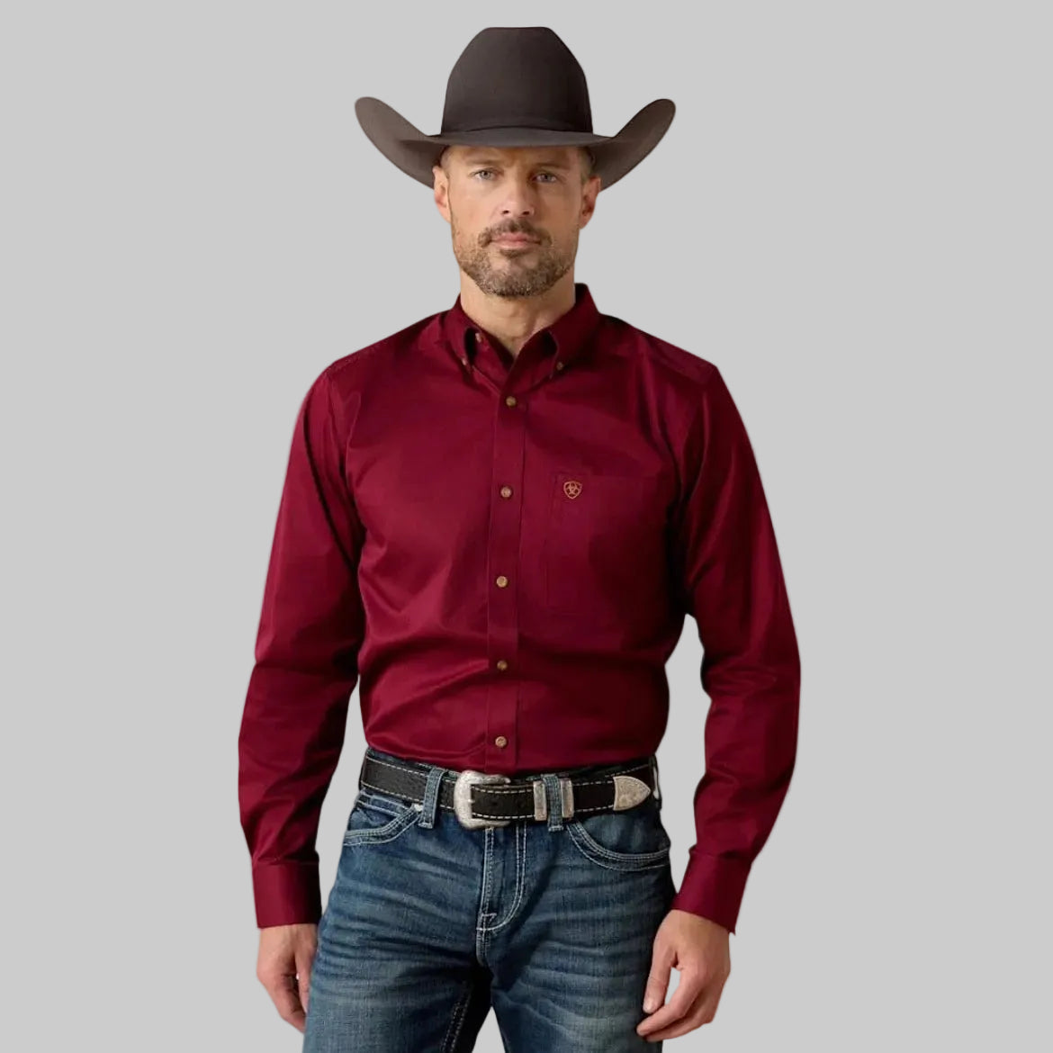 Camisa Ariat Solid Twill Fitted Shirt