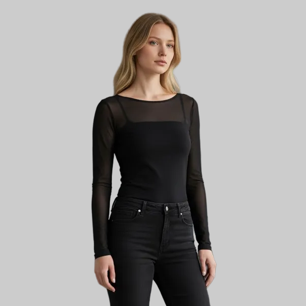 Blusa Mesh Negra Cactus Brand