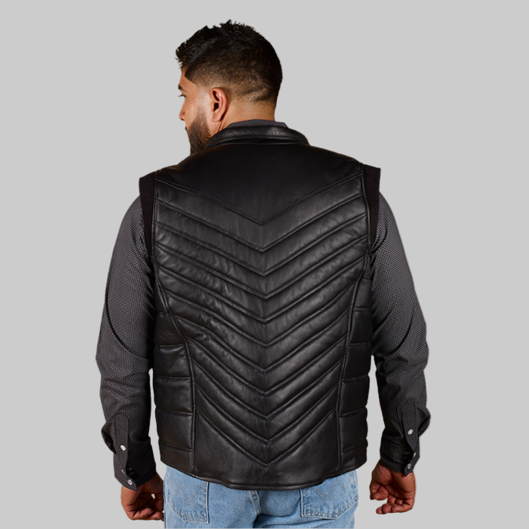 Chaleco Caballero Piel Borrego Negro