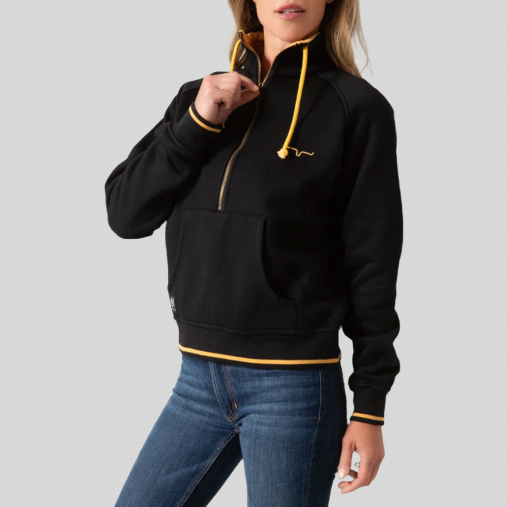 Sudadera Kimes Ranch Malta Cropped QTR Zip Black