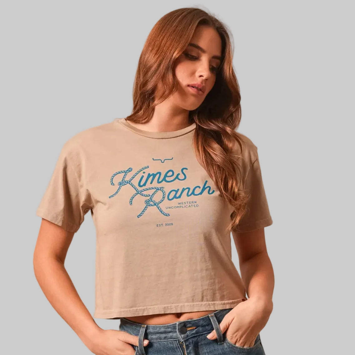 Playera Kimes Ranch Lasso Script Tan