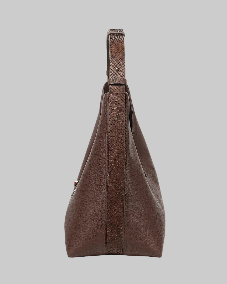 Bolsa Cuadra Piton Belly Trufa