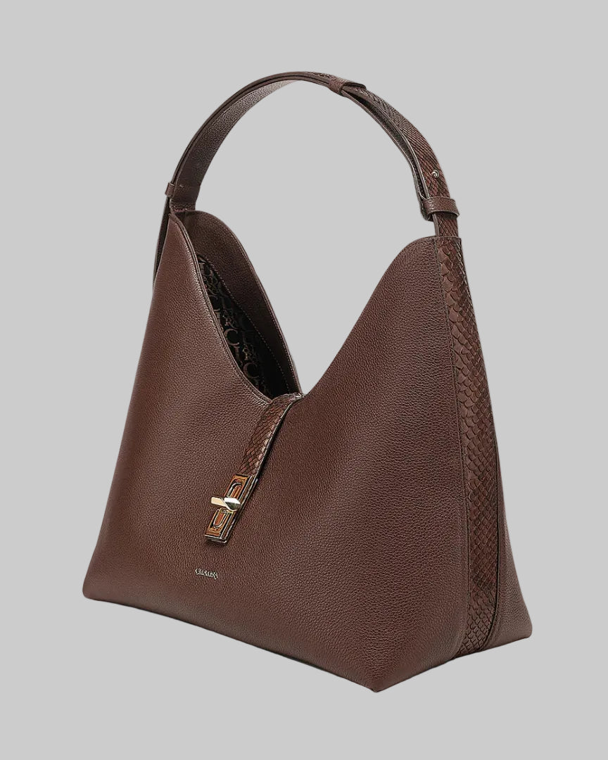 Bolsa Cuadra Piton Belly Trufa