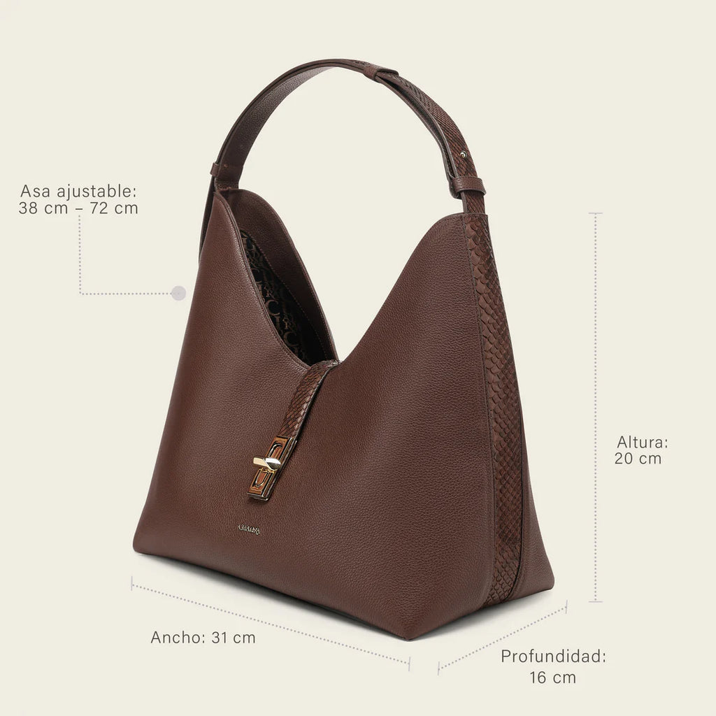 Bolsa Cuadra Piton Belly Trufa
