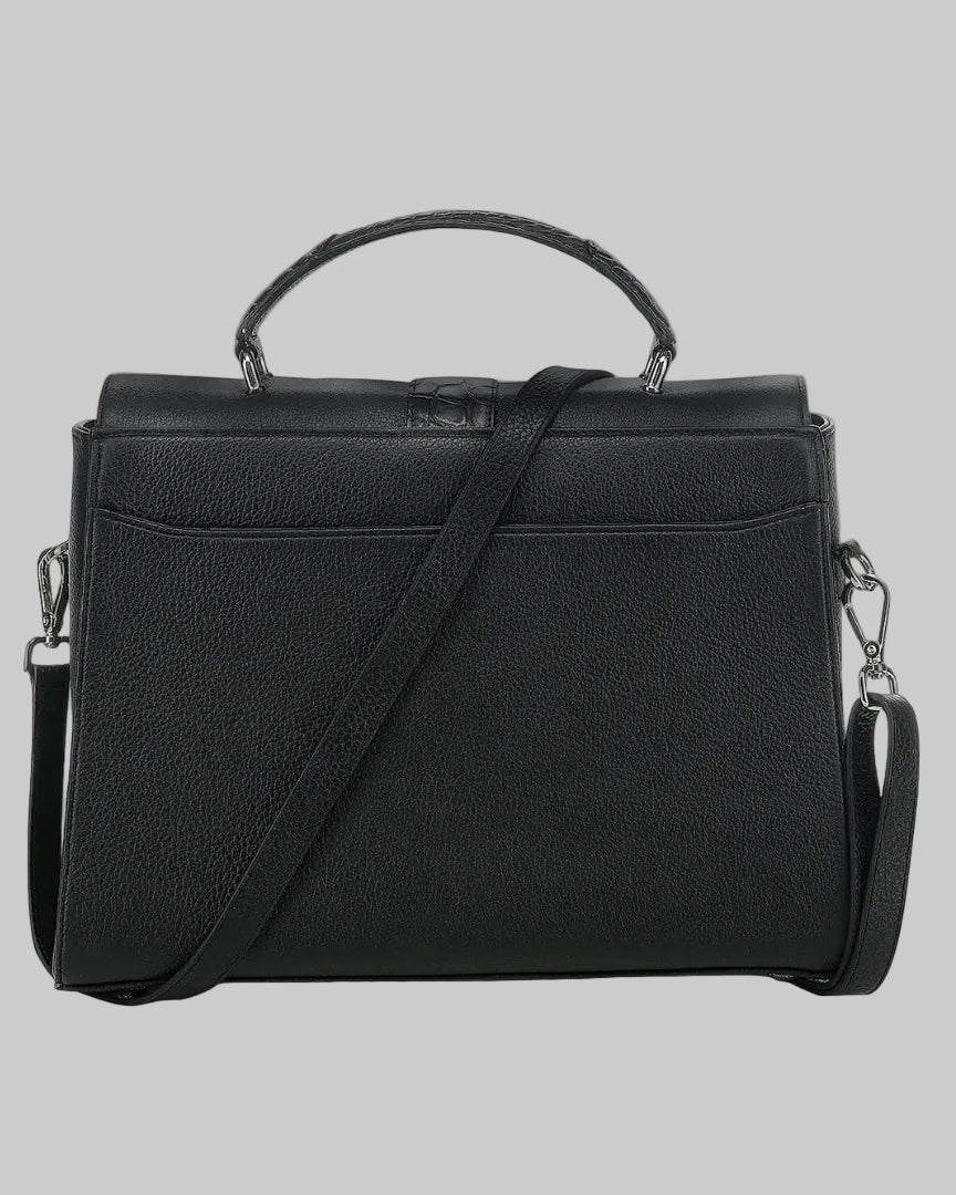 Bolsa Cuadra Alligator Negro