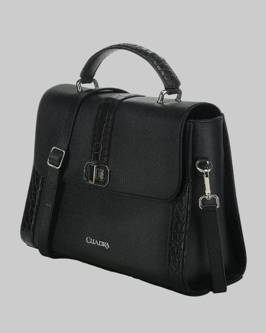 Bolsa Cuadra Alligator Negro
