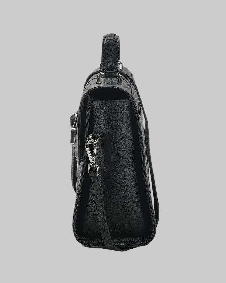 Bolsa Cuadra Alligator Negro