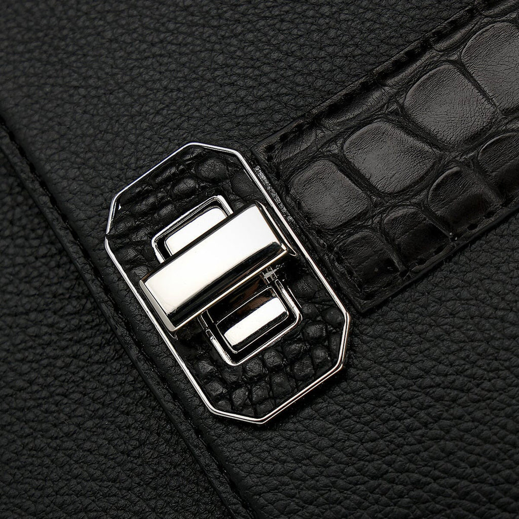 Bolsa Cuadra Alligator Negro