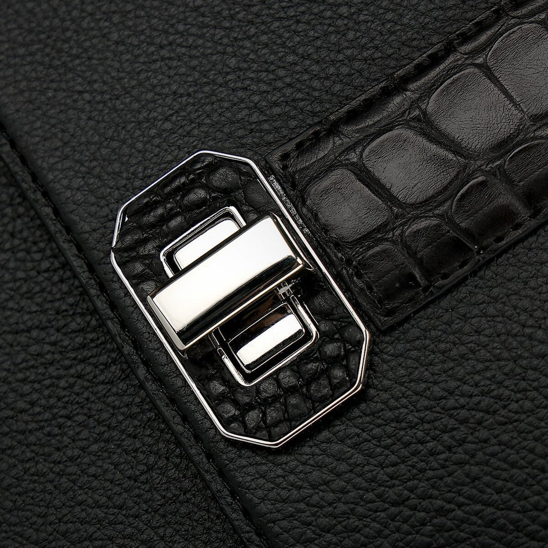 Bolsa Cuadra Alligator Negro